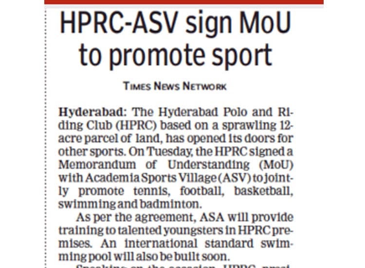 HPRC joins hands with Academia Sports Village - Image 4