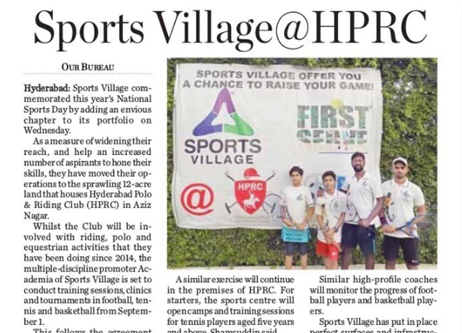 Tennis Camp by Sports Village at HPRC