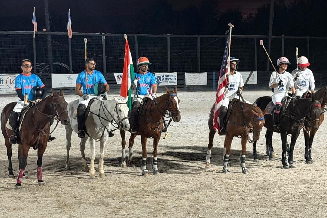 India and the USA with their flags before the final