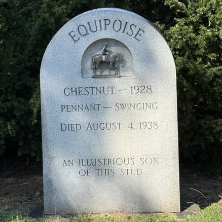 The grave of Equipoise in the stallion cemetery