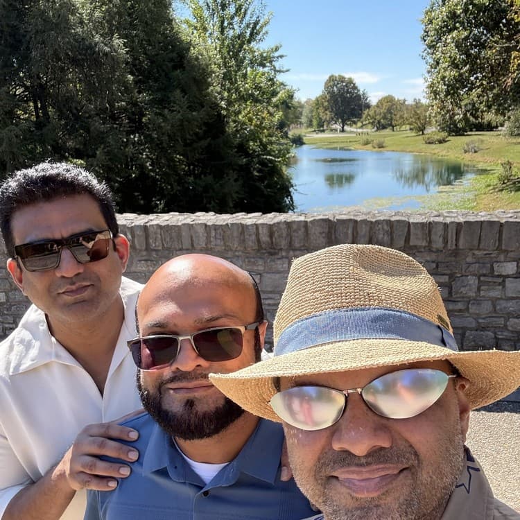 Imran Hakeem and Veerendra with the party at the Kentucky Horse Park