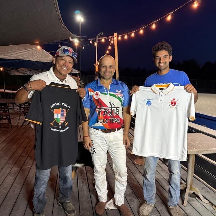 Commemorative shirts exchanged with Jorge Vasquez and Commonwealth Polo Club