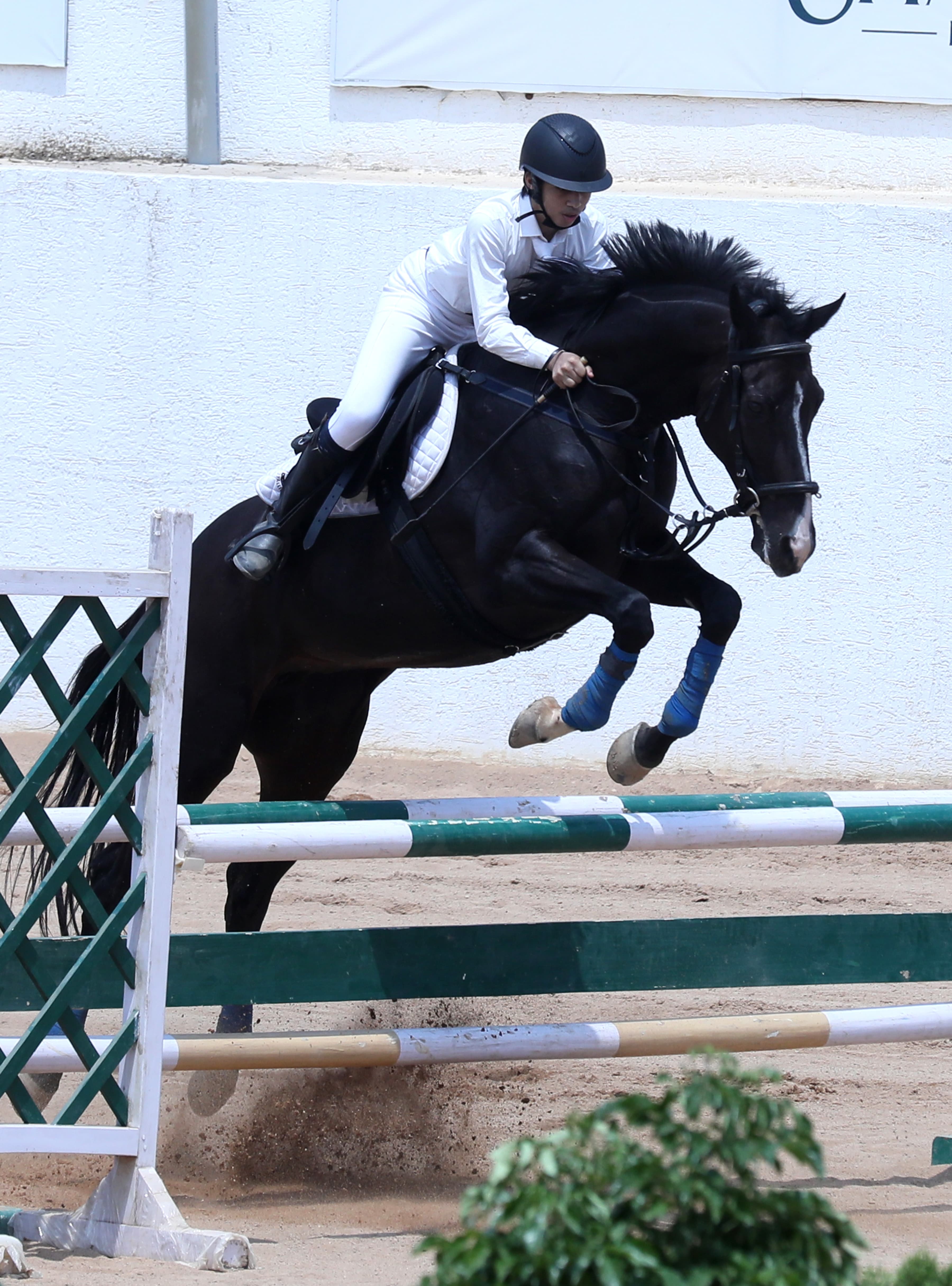Faizan Khan on Goldenstar — 1st Place, 40cm Open at HPRC Equestrian Challenge 2026